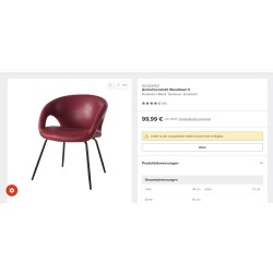 Ars Manufacti Woodlawn II bordo stolica od bordo veštačke kože sa crnim metalnim ramom i dubokim sedištem