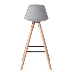 Langford barska stolica, bukva masiv, siva, 39x98x39 cm | Outlet BGD