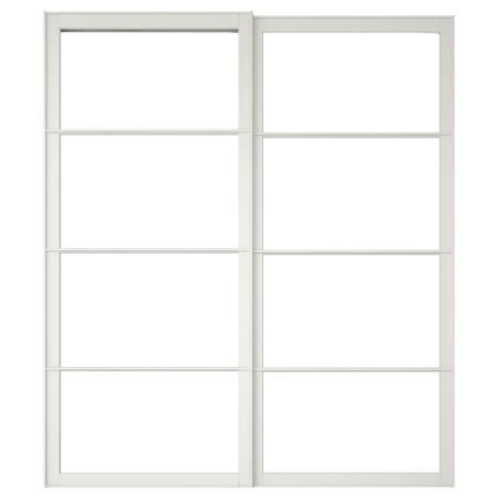 Beli aluminijumski okvir para kliznih vrata IKEA PAX sa pripadajućom šinom dimenzija 200x236 cm