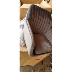 Actona Emilia stolica, 83x57x59cm, pliš/hrast masiv, siva | Outlet BGD