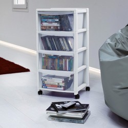 Stefanplast Libera polica sa fiokama, srebrna, 40x40x80cm | Outlet BGD
