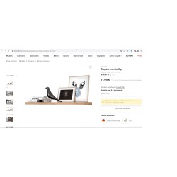 Fredriks Rya zidna polica, dekor hrasta, 110x4.4x24 cm | Outlet BGD