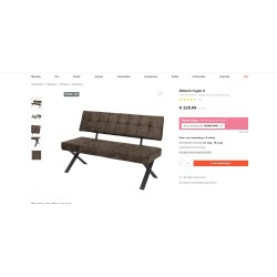 Klupa sa naslonom u vintage taupe boji