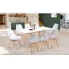 Skandinavski produživi sto MDF bukva masiv 120–160x80x74 cm