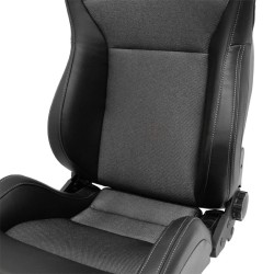 Tepper-Efka Sport Auto Sedište NK – Crna Koža/Siva Tkanina, Podesiv Naslon | Outlet BGD