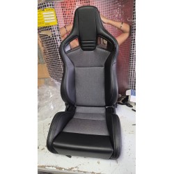 Tepper-Efka Sport Auto Sedište NK – Crna Koža/Siva Tkanina, Podesiv Naslon | Outlet BGD