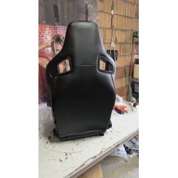 Tepper-Efka Sport Auto Sedište NK – Crna Koža/Siva Tkanina, Podesiv Naslon | Outlet BGD