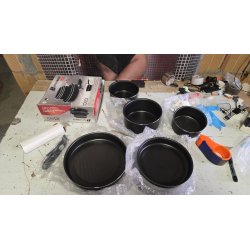Battrinox Ideo Crni Set Posuđa 6 Delova | Saćasta Obloga | Italija