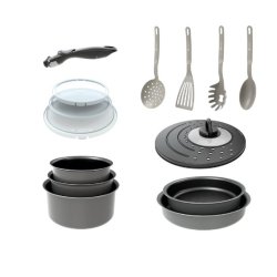 Battrinox IDEO Set Posuđa 14 Delova | Crvena | Za Indukciju