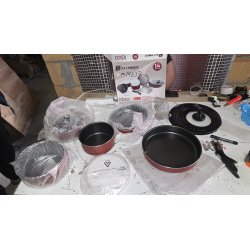 Battrinox IDEO Set Posuđa 14 Delova | Crvena | Za Indukciju
