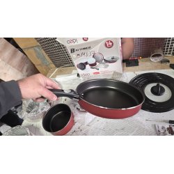 Battrinox IDEO Set Posuđa 14 Delova | Crvena | Za Indukciju