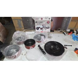 Battrinox IDEO Set Posuđa 14 Delova | Crvena | Za Indukciju