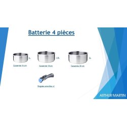 Arthur Martin Inox Set Kaserola 3 kom | 16/18/20 cm | Za Indukciju | OutletBGD