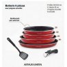 Arthur Martin 6-delni set crvenih tiganja sa tiganjem za palačinke 28cm