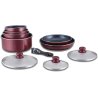 Herzberg HG-5000 bordo set posuđa 10 delova mermerni premaz otporan na grebanje