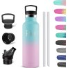 HoneyHolly Termos Boca 1L – BPA Free, 2 Poklopca, Slamka, Čelik 18/8, Toplo 12h/Hladno 24h, Emerald & Rose