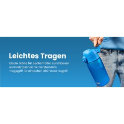 ION8 Dečija Boca za Vodu 350ml – Nepropusna, BPA Free, Flip Poklopac, Roze Duge, Nagrade