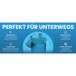 ION8 Dečija Boca za Vodu 350ml – Nepropusna, BPA Free, Flip Poklopac, Roze Duge, Nagrade