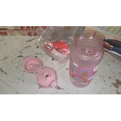 ION8 Dečija Boca za Vodu 350ml – Nepropusna, BPA Free, Flip Poklopac, Roze Duge, Nagrade