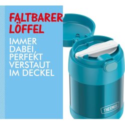 Thermos Funtainer Food Jar 0,3L – Dečiji Termosić za Hranu sa Kašikom, Toplo 5h/Hladno 7h, Ocean Teal