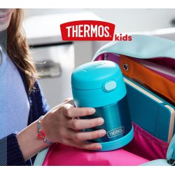 Thermos Funtainer Food Jar 0,3L – Dečiji Termosić za Hranu sa Kašikom, Toplo 5h/Hladno 7h, Ocean Teal