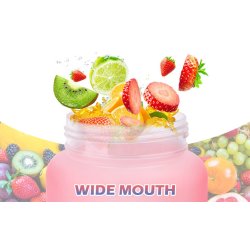 MXTIMWAN Sportska Boca 2L sa Slamkom – BPA Free, Motivacioni Natpisi, Vremenska Skala, Pink Plava