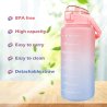 MXTIMWAN Sportska Boca 2L sa Slamkom – BPA Free, Motivacioni Natpisi, Vremenska Skala, Pink Plava