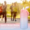 MXTIMWAN Sportska Boca 2L sa Slamkom – BPA Free, Motivacioni Natpisi, Vremenska Skala, Pink Plava