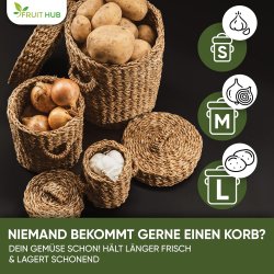 Fruit Hub set od 3 korpe od morske trave za krompir i luk