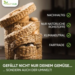 Fruit Hub set od 3 korpe od morske trave za krompir i luk