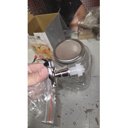 HOME DECO FACTORY Saveur et Dégustation Stakleni Dispenser 8L sa Slavinom – Retro, Metalni Poklopac