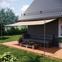Bež kvadratno jedro za hlad Avilia dimenzija 3,6 x 3,6 m za terasu, baštu i balkon