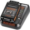 Praktično rešenje za BLACK+DECKER aku alate: BDC1A-QW punjač od 1A za 14.4V i 18V litijum-jonske baterije, sa EU utikačem.