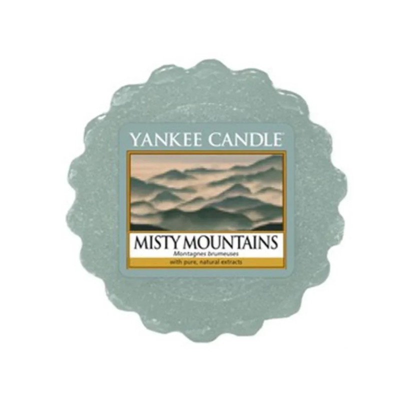 Zeleni Yankee Candle Misty Mountains mirisni vosak tart od 22 grama u obliku cvetnog kolačića za aroma lampe