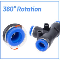 Set od 19 brzih pneumatskih push-in T-konektora redukcija 8mm na 6mm