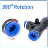 Set od 19 brzih pneumatskih push-in T-konektora redukcija 8mm na 6mm