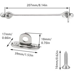 Set od dve inoks kuke za fiksiranje vrata i prozora dužine 20 cm sa šrafovima