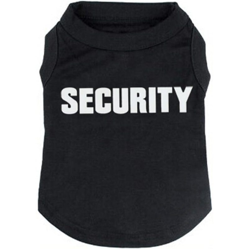 Crna pamučna majica za male pse sa belim natpisom SECURITY veličina S