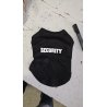 Crna pamučna majica za psa veličine S sa belim SECURITY natpisom na leđima