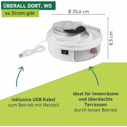 Bela Windhager električna zamka za muve sa providnim poklopcem i USB kablom