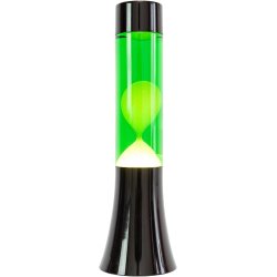 Zelena Fisura lava lampa mini 39.5cm sa hromiranom bazom i staklenim cilindrom