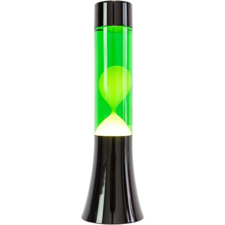 Zelena Fisura lava lampa mini 39.5cm sa hromiranom bazom i staklenim cilindrom