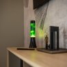 Zelena Fisura lava lampa mini 39.5cm sa hromiranom bazom i staklenim cilindrom