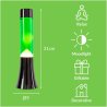 Zelena Fisura lava lampa mini 39.5cm sa hromiranom bazom i staklenim cilindrom