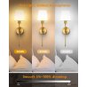 LuminexDesigns MW2121 set od dve zlatne zidne lampe sa belim abažurima bez sijalica