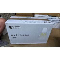 LuminexDesigns MW2121 set od dve zlatne zidne lampe sa belim abažurima bez sijalica