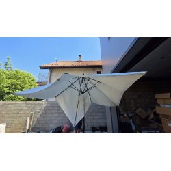 Swing & Harmonie LEDU 3x3 kvadratni krem bočni suncobran sa LED osvetljenjem i solarnim modulom