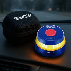 Plavo-belo Sparco SPC-V16 V16 LED sigurnosno svetlo za auto sa magnetnim pričvršćivanjem i GPS prijemnikom