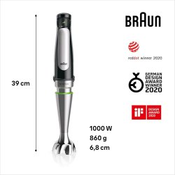 Braun MQ 7000X MultiQuick 7 crni štapni mikser sa ActiveBlade tehnologijom i mernom posudom