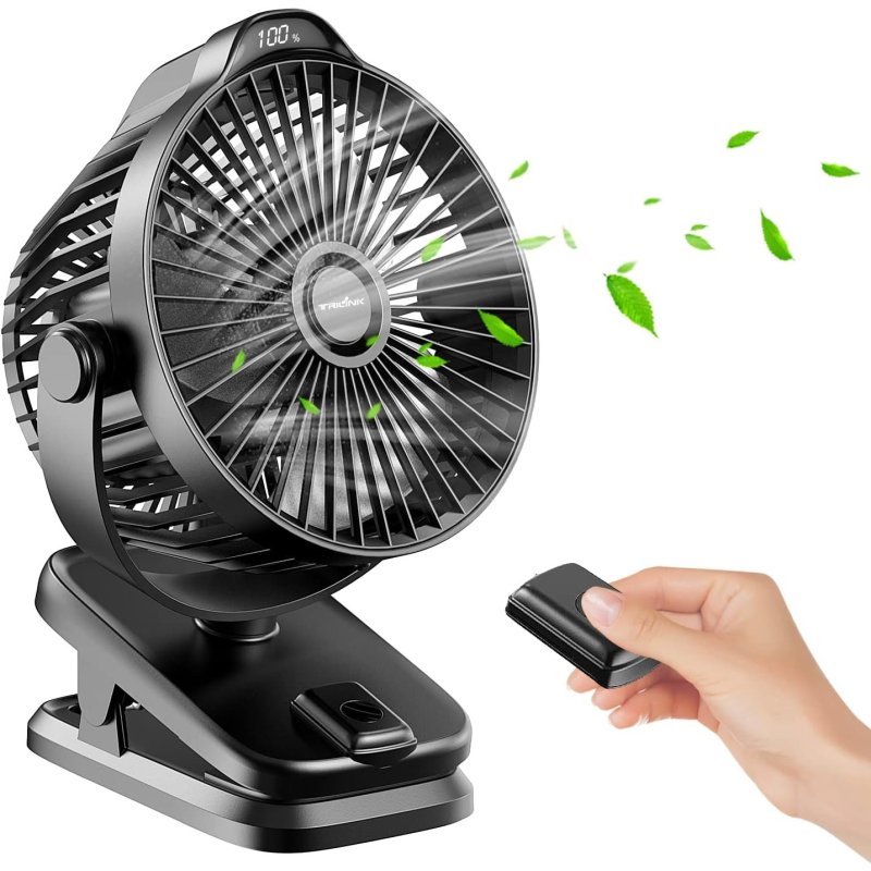 TRILINK 8000mAh punjivi USB ventilator sa klipsom,daljinskim, 5 brzina